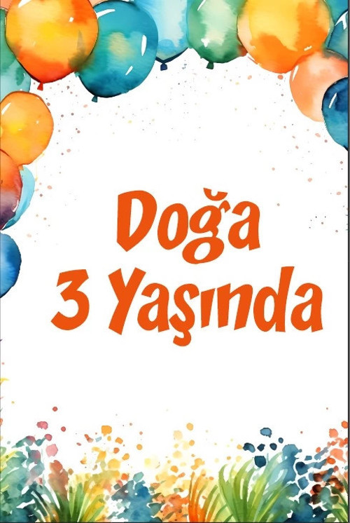 Balonlar Temalı Doğum Günü Afişi 100X150 cm