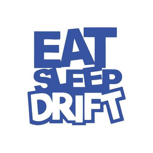 Eat Sleep Drift Araba Sticker 17x17 Cm Mavi