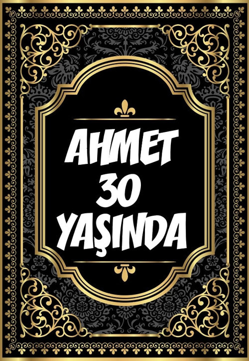 Altın Desenli Klasik Temalı Doğum Günü Afişi -2 100X150 cm