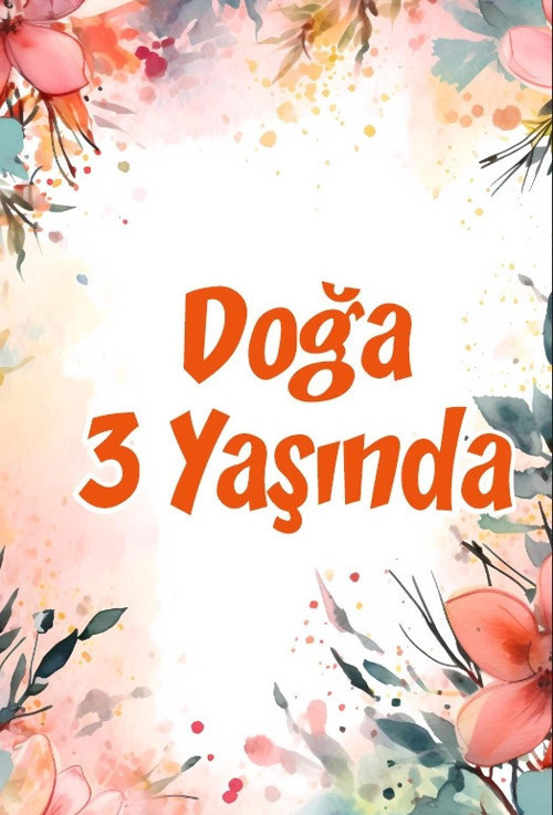 Pembe Çiçekler Doğum Günü Afişi -2 70X100 cm
