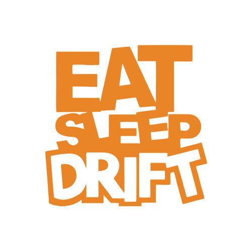 Eat Sleep Drift Araba Sticker 17x17 Cm Turuncu