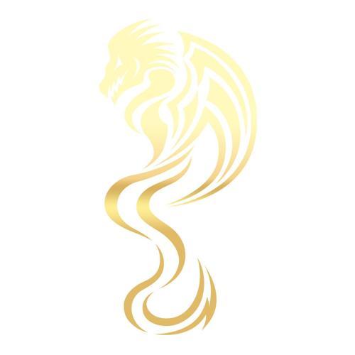 Ejderha Sticker 17x17 Cm Gold