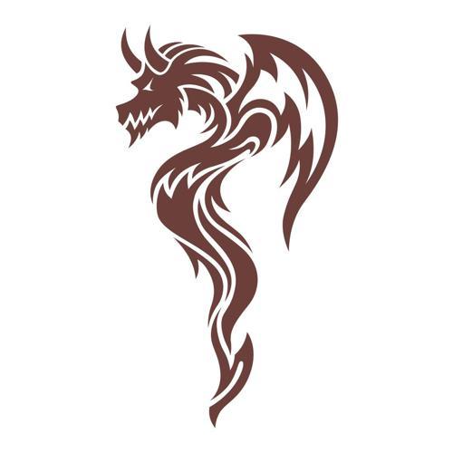 Ejderha Sticker 17x17 Cm Kahverengi