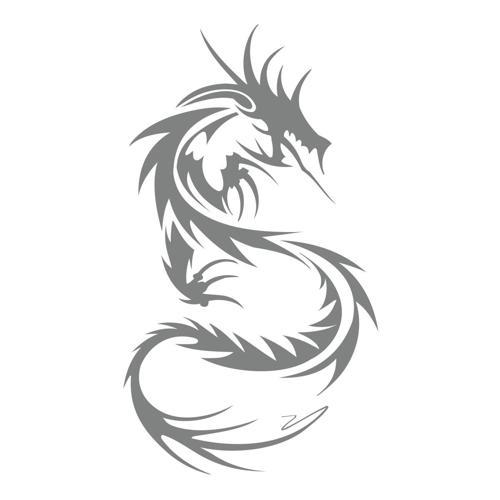 Ejderha Sticker 17x17 Cm Gri