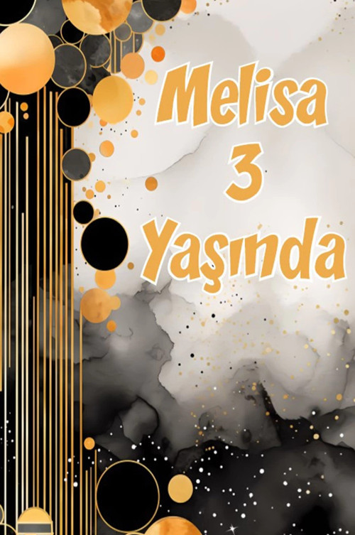 Sarı ve Siyah Baloncuklar Temalı Doğum Günü Afişi 70X100 cm