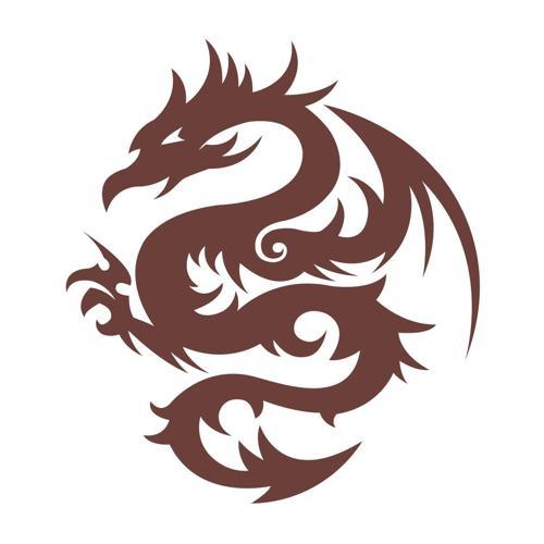 Ejderha Sticker 17x17 Cm Kahverengi