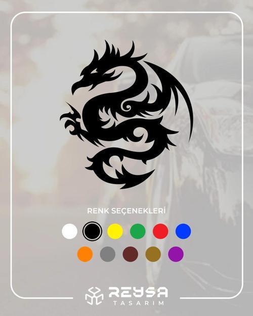 Ejderha Sticker 17x17 Cm Siyah