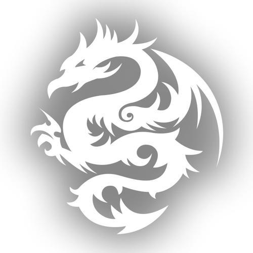 Ejderha Sticker 17x17 Cm Beyaz