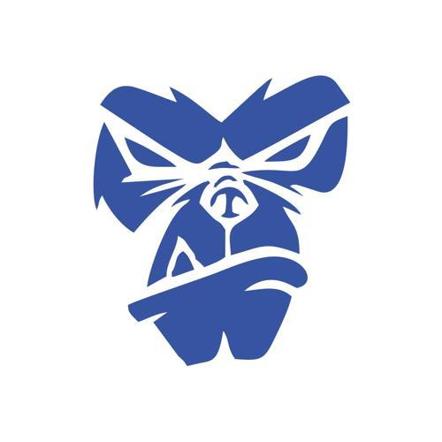 Goril Kafası Sticker17x17 Cm Mavi