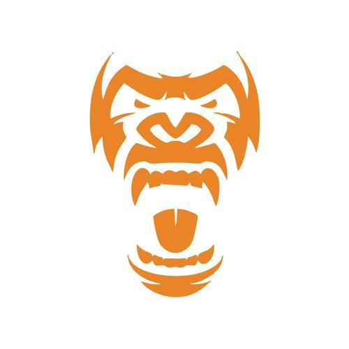 Goril Kafası Sticker17x17 Cm Turuncu