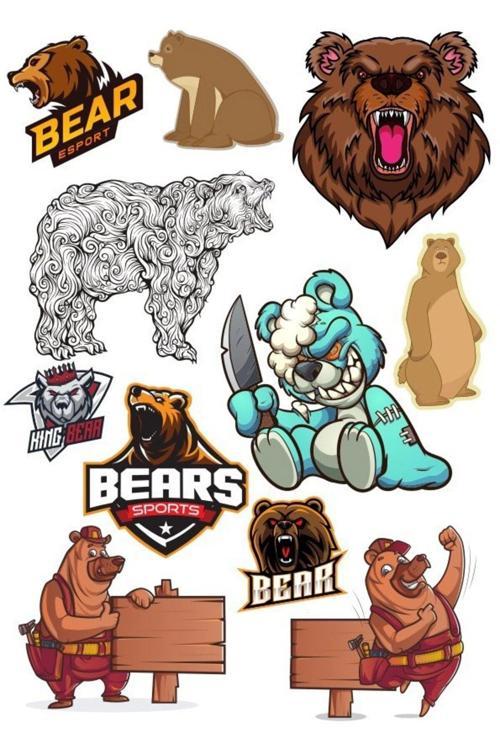 Ayı Bear Sticker Set-3 11 Parça Telefon, Tablet, Defter, Laptop Sticker