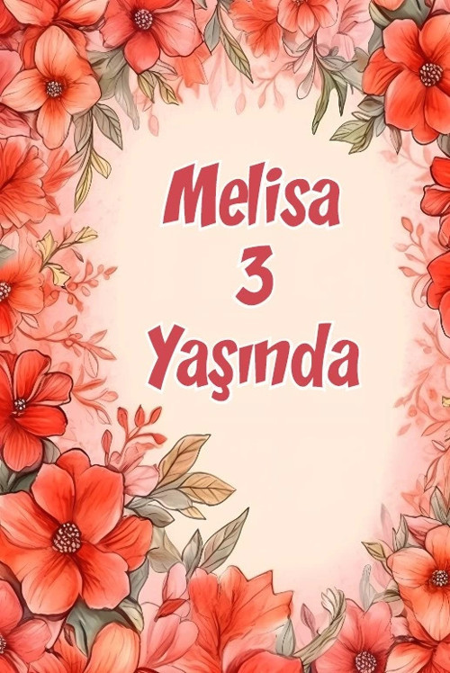 Çiçekler Temalı Doğum Günü Afişi -22 35X50 cm
