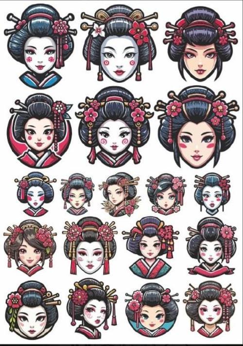 Geisha Sticker Set