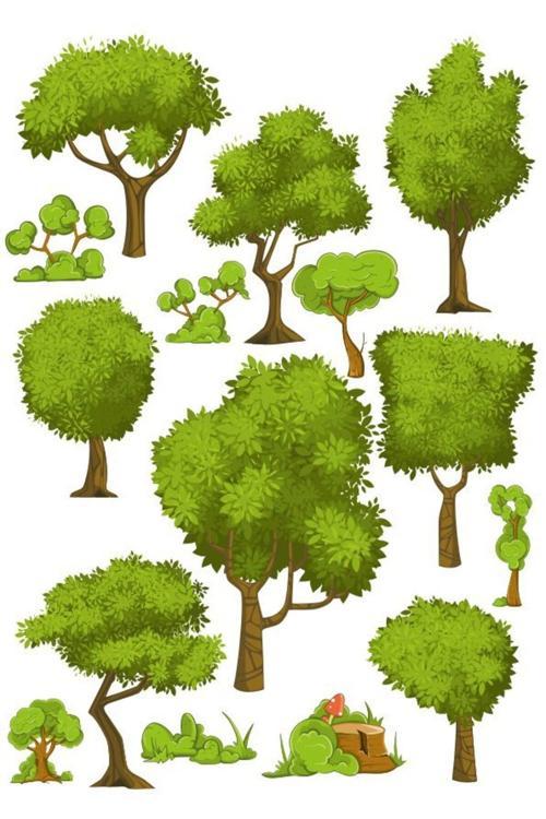 Ağaçlar sticker Set-1 15 Parça Telefon, Tablet, Defter, Laptop Sticker