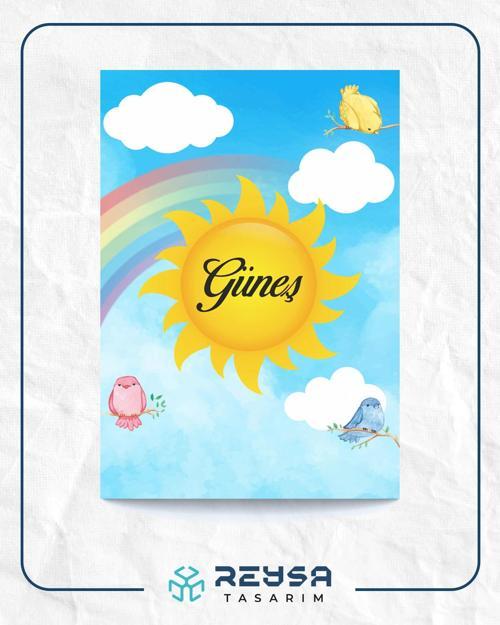 Güneş Temalı Doğum Günü Afişi 50X70 cm