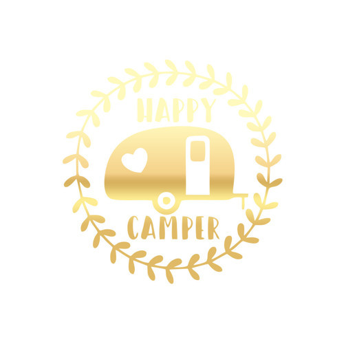 Happy Campers Sticker 17x17 Cm Gold