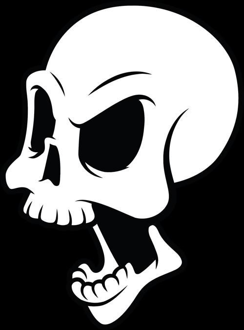 iskelet Kurukafa Sticker 10x10 cmRenkli Sticker