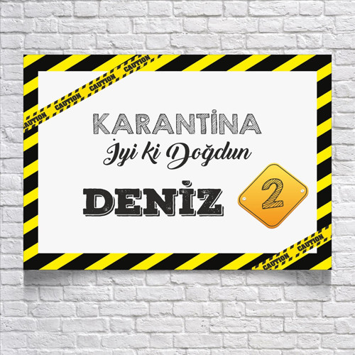 Karantina Teamlı Doğum Günü Afişi 100X150 cm