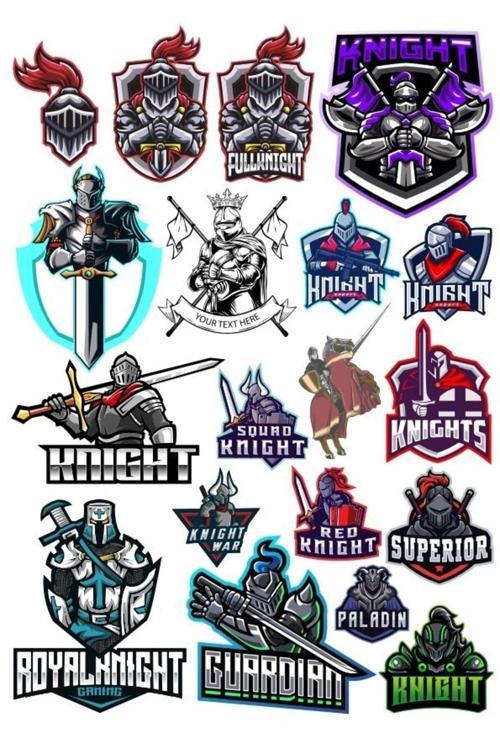 Knight Şövalye Sticker Set-3 19 Parça Telefon, Tablet, Defter, Laptop Sticker