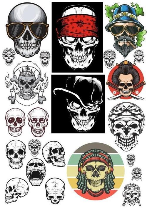 İskelet Sticker Set-8 15 Parça Telefon, Tablet, Defter, Laptop Sticker