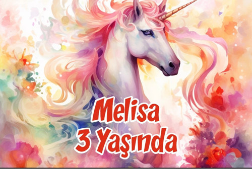 Büyük Unicorn Temalı Doğum Günü Afişi 100X150 cm