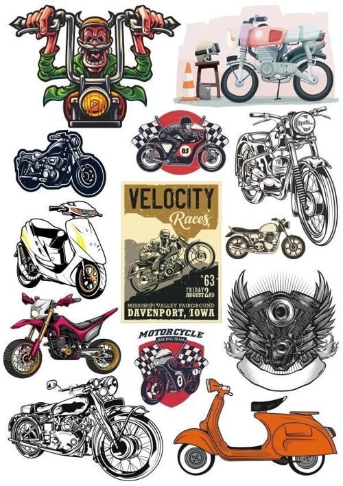 Motorcu ve Motor Sitcker Set 3 12 Parça Telefon, Tablet, Defter, Laptop Sticker