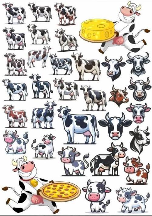 İnek ve Çiftlik Hayatı Sticker Set 2