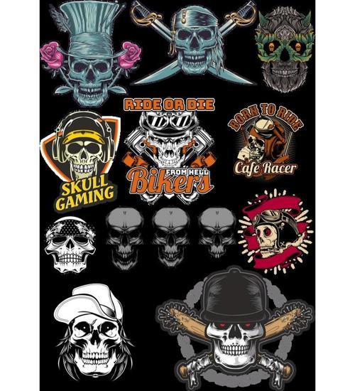 İskelet Sticker Set-3 13 Parça Telefon, Tablet, Defter, Laptop Sticker