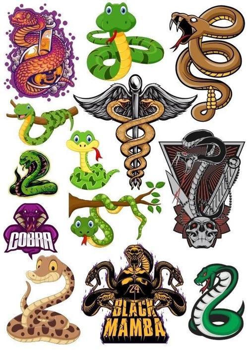 Yılan Cobra Sticker-1 15 Parça Telefon, Tablet, Defter, Laptop Sticker