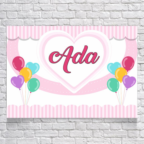 Kalp Balon Temalı Doğum Günü Afişi 70X100 cm