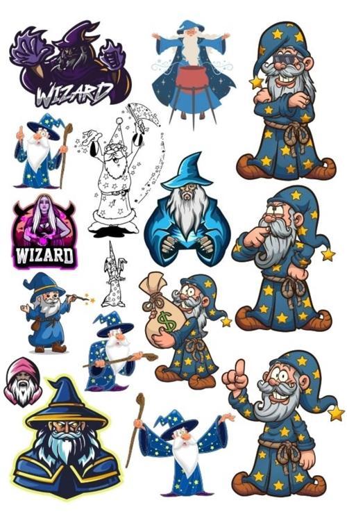 Büyücü Sticker Set 8 20 Parça Telefon, Tablet, Defter, Laptop Sticker
