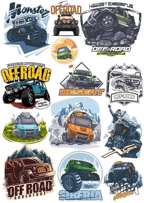 Off Road 4x4 Sticker Set 13 Parça Telefon, Tablet, Defter, Laptop Sticker