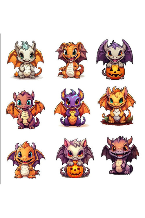 Sevimli Ejderhalar Sticker Set