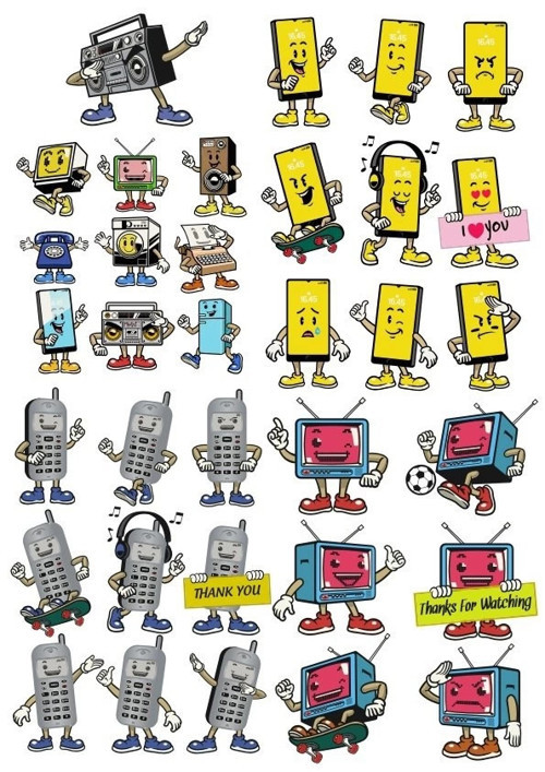 Konuşan Aletler Sticker Set 32 Parça Telefon, Tablet, Defter, Laptop Sticker