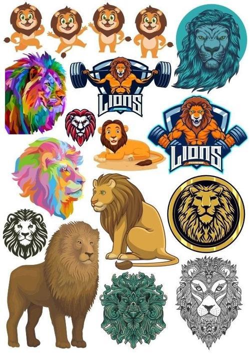 Aslanlar Lions Sticker Set-2 17 Parça Telefon, Tablet, Defter, Laptop Sticker
