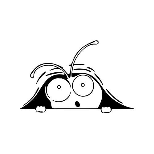 Karınca Araba Sticker 17x17 Cm Siyah