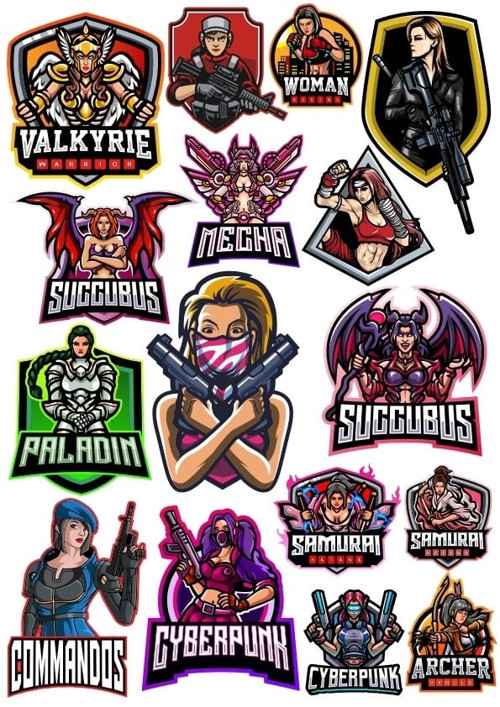 Kadın Karakterler Sticker Set 2 14 Parça Telefon, Tablet, Defter, Laptop Sticker