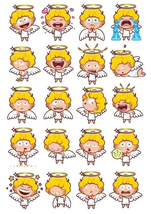 Melek Çocuk Sticker Set 20 Parça Telefon, Tablet, Defter, Laptop Sticker