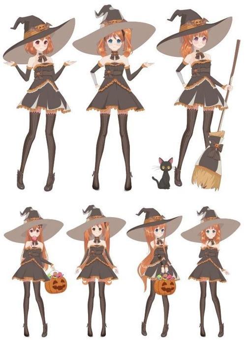 Cadı Peri Sticker Set 7 Parça Telefon, Tablet, Defter, Laptop Sticker