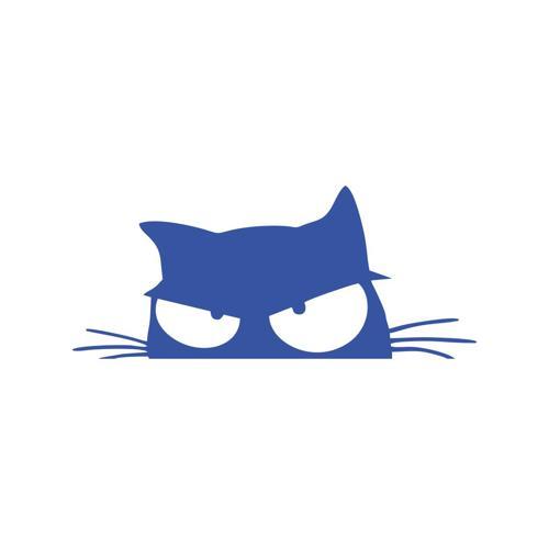 Kedi Sticker 17x17 Cm Mavi