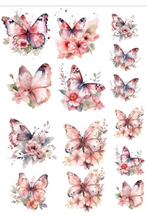 Kelebekler Sticker Set