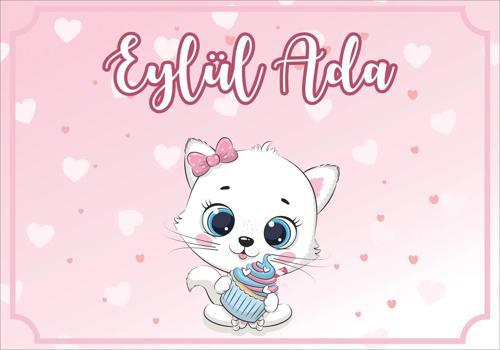 Kedi Teamlı Doğum Günü Afişi 50X70 cm