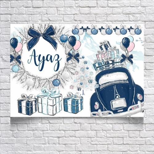 Kış Temalı Doğum Günü Afişi 100X150 cm