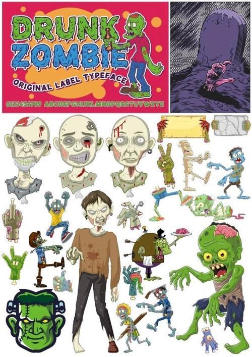 Zombiler Sticker Set 6 20 Parça Telefon, Tablet, Defter, Laptop Sticker