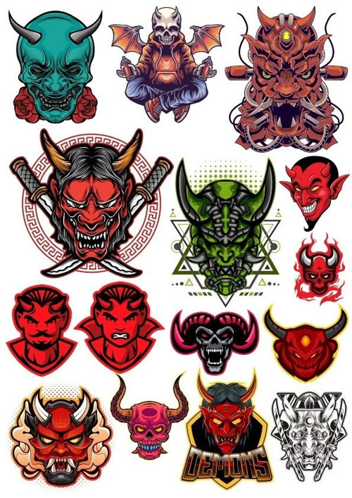 Kuru Kafa Şeytan Sticker Set 14 Parça Telefon, Tablet, Defter, Laptop Sticker
