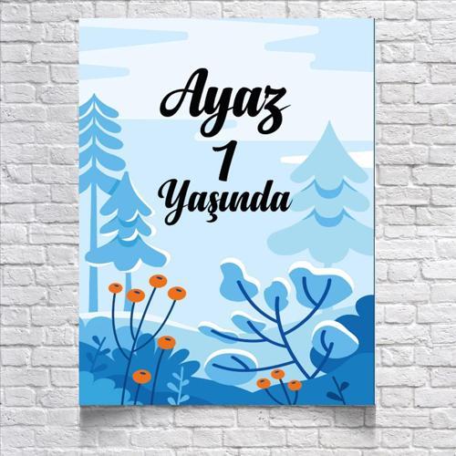 Kış Temalı Doğum Günü Afişi 70X100 cm