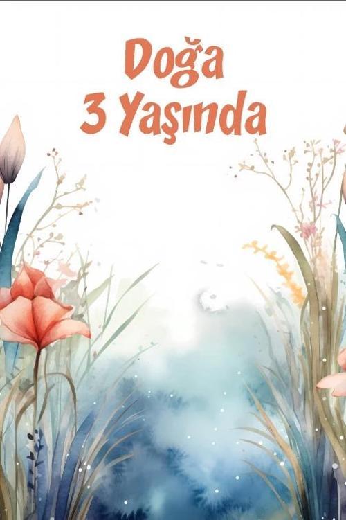 Çiçekler Temalı Doğum Günü Afişi -5 35X50 cm