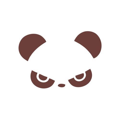 Kızgın Panda Araba Sticker 17x17 Cm Kahverengi