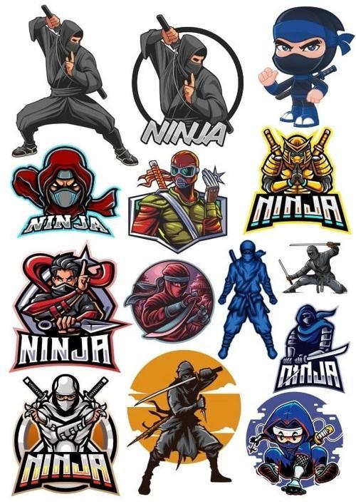 Ninja Sticker Set 5 15 Parça Telefon, Tablet, Defter, Laptop Sticker