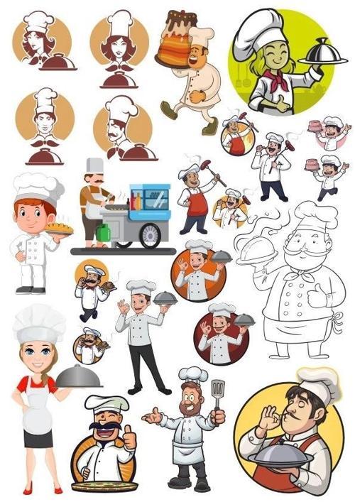 Aşçı Chef Sticker Set-2 27 Parça Telefon, Tablet, Defter, Laptop Sticker